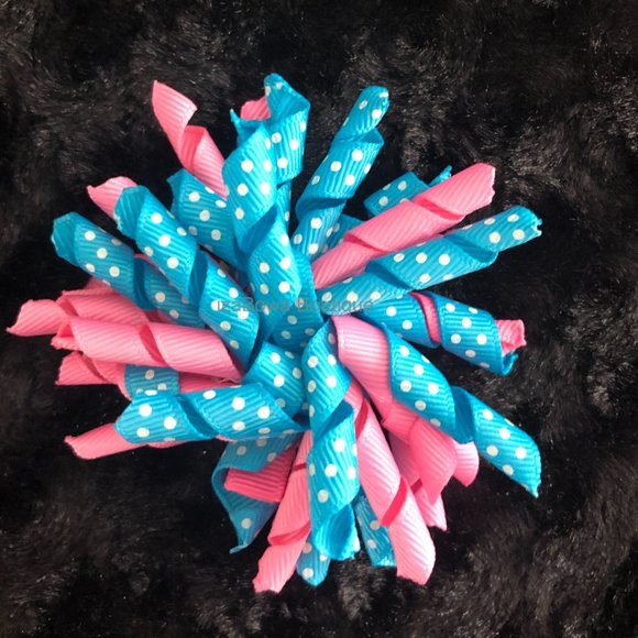 Bright Pink & Blue Korker Bow HANDCRAFTED (2) - Picture 3 of 3